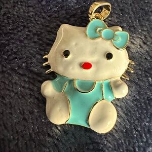 Sanrio Hello Kitty White and Turquoise Enamel Charm